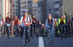 Climate rush bike ride protest